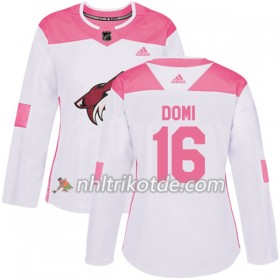 Arizona Coyotes Trikot Max Domi 16 Adidas 2017-2018 Weiß Pink Fashion Authentic - Dame